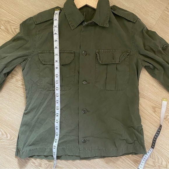 90s Grunge Army Shirt Green Military Surplus Combat Utility Top - Picture 5 of 8